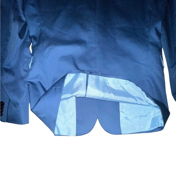 NEW ~ EXPRESS Men’s Blue Fitted Cotton-Blend Photographer Suit Jacket ~ Size 36R - Picture 8 of 15